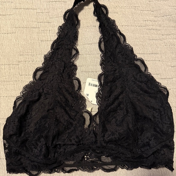 Free People Last Dance Lace Bralette in Black Size Large - Picture 1 of 4